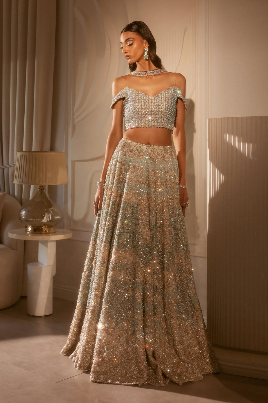 Off shoulders gown
