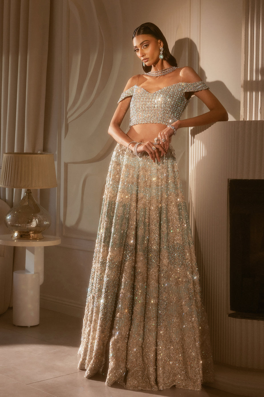 Off shoulders gown