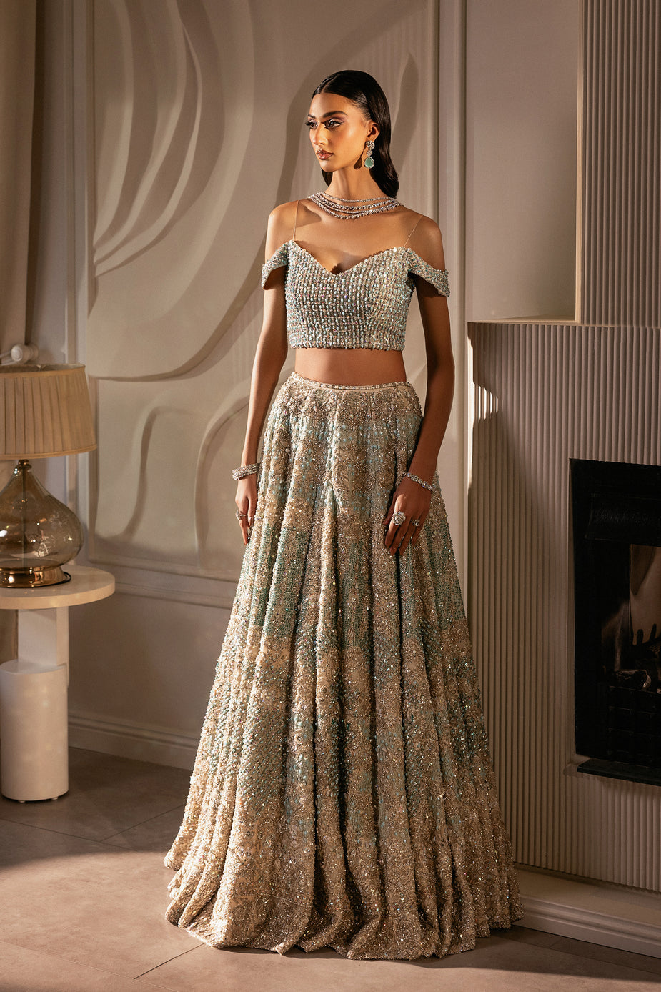 Off shoulders gown