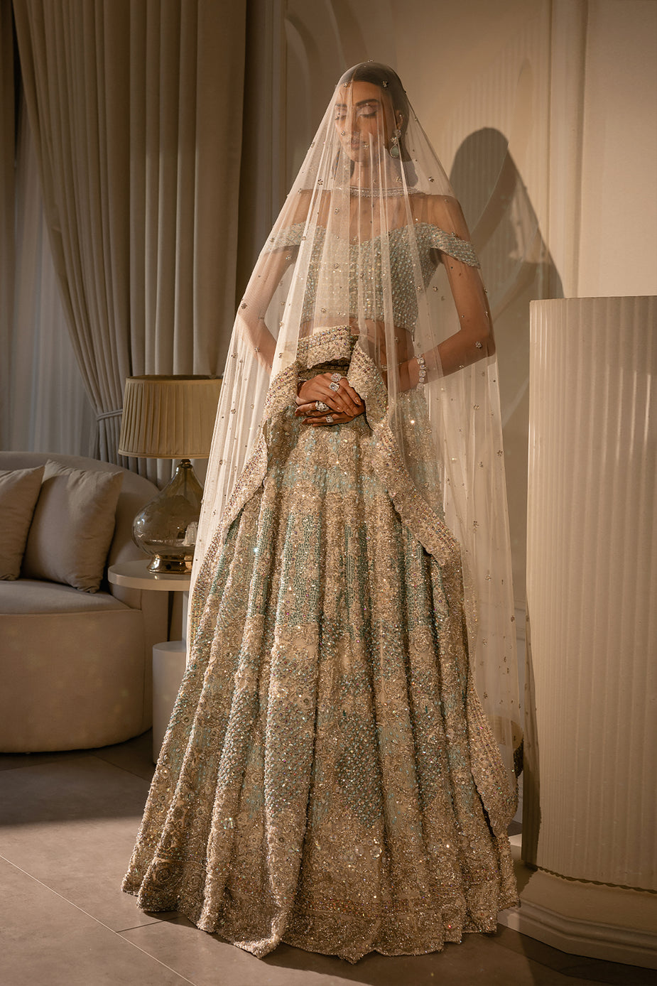 Off shoulders gown