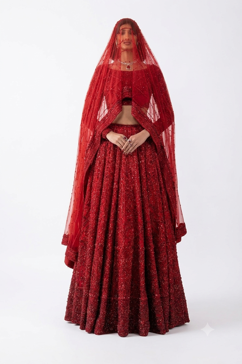 Hot red lehenga choli