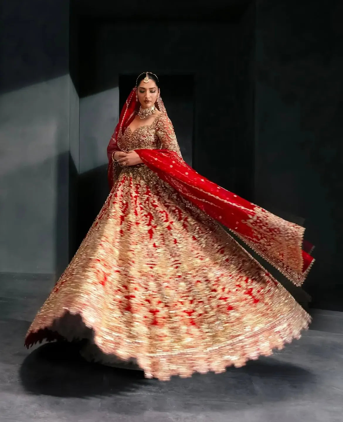 RED BRIDAL WEAR LEHENGA LUXURY COLLECTION