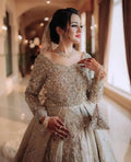 Heavy-flared bridal gown
