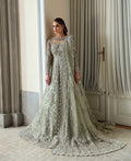 Sage green bridal wear