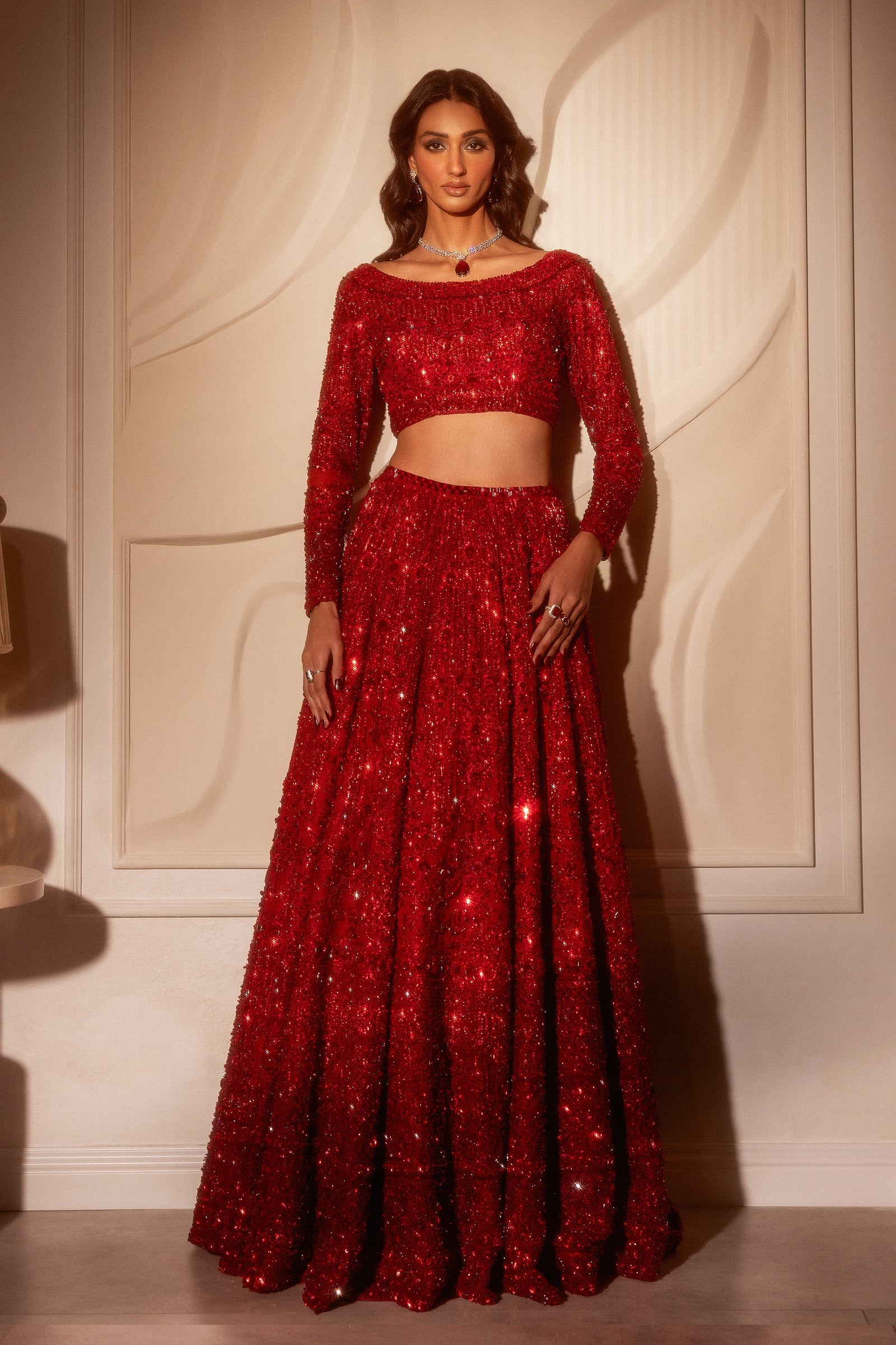 Hot red lehenga choli