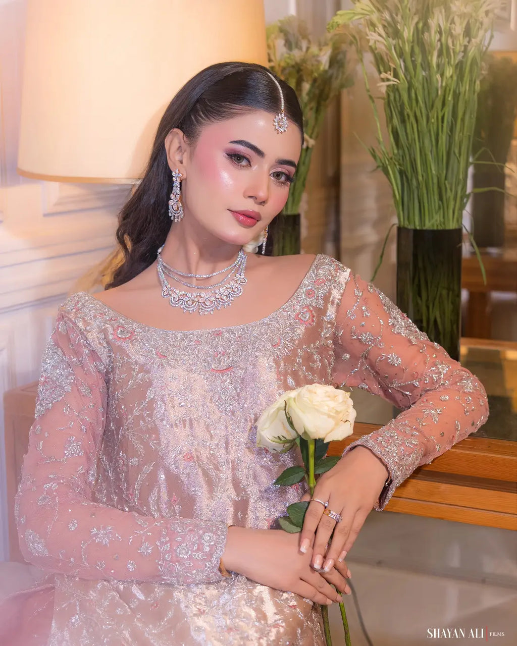 POWDER PINK BRIDAL PISHWAS