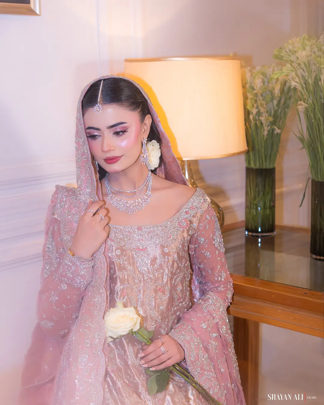 POWDER PINK BRIDAL PISHWAS