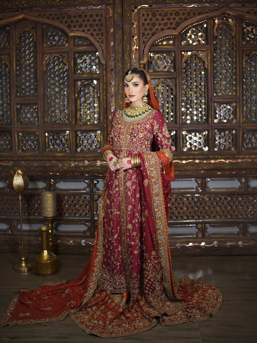 TRADITIONAL RED BRIDAL LEHENGA