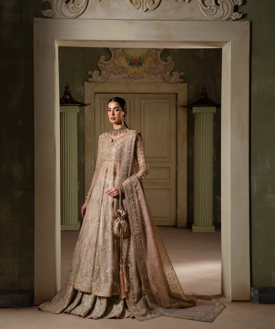 SHEER EMBELLISHED BRIDAL FROCK