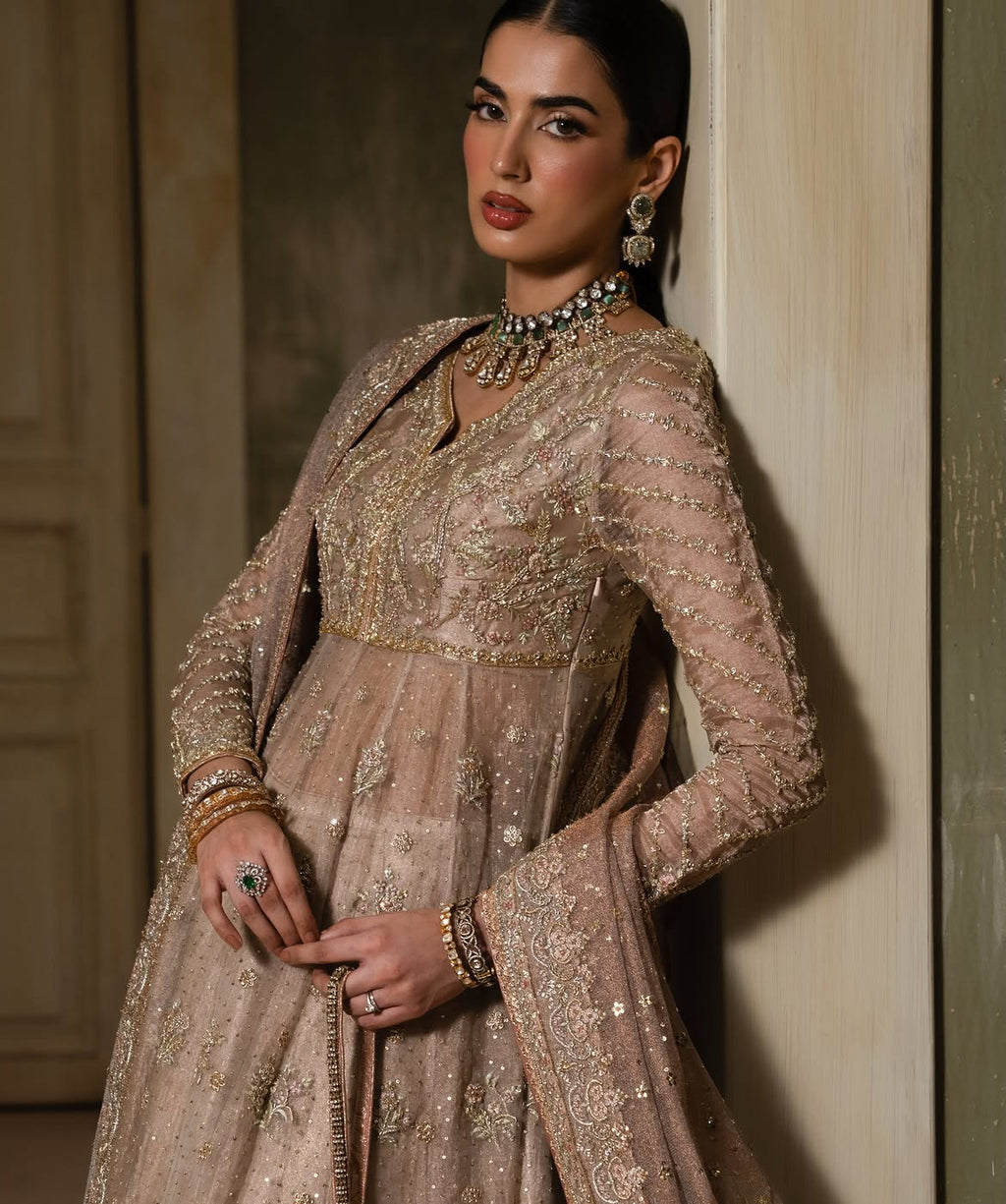 SHEER EMBELLISHED BRIDAL FROCK