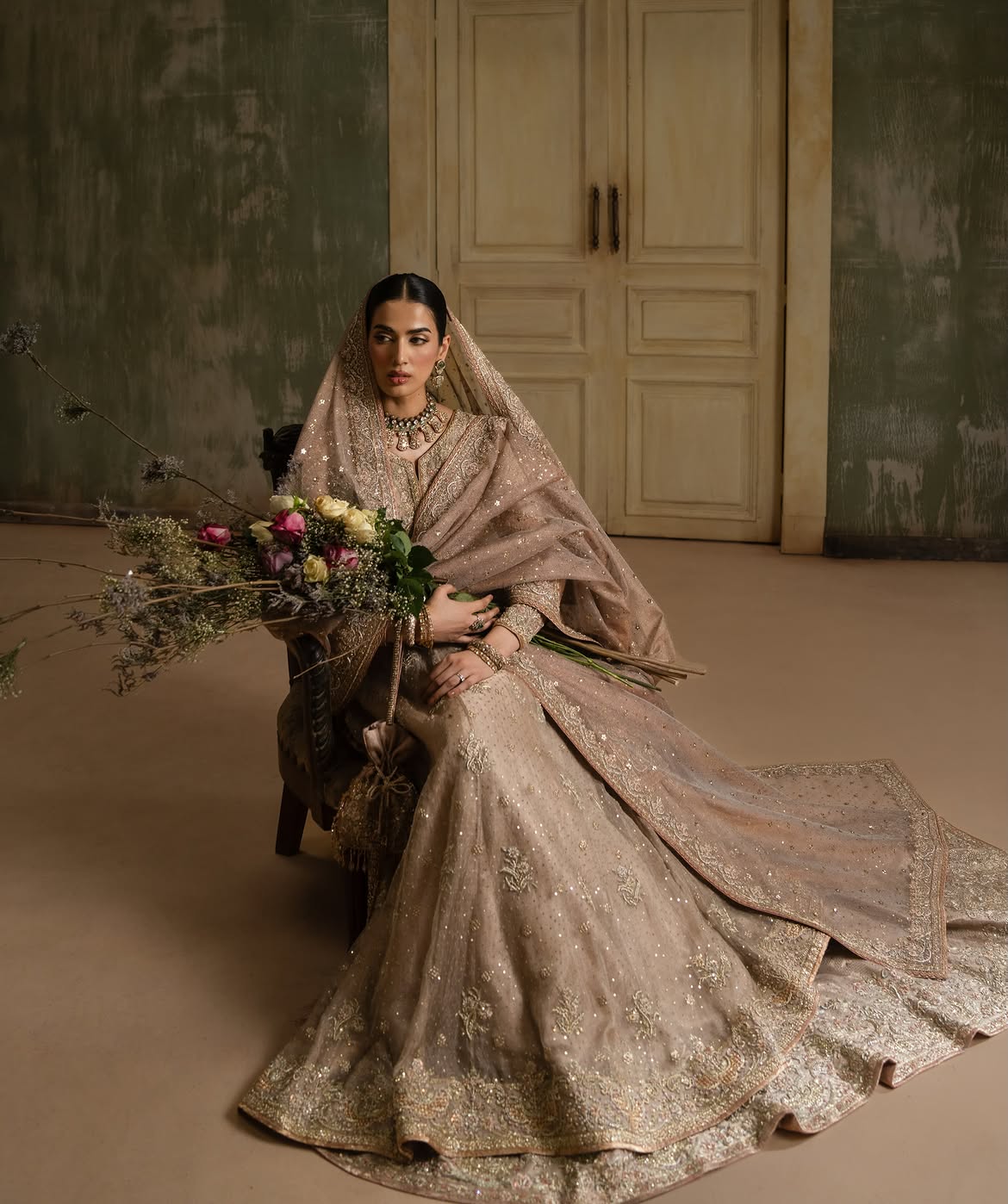 SHEER EMBELLISHED BRIDAL FROCK