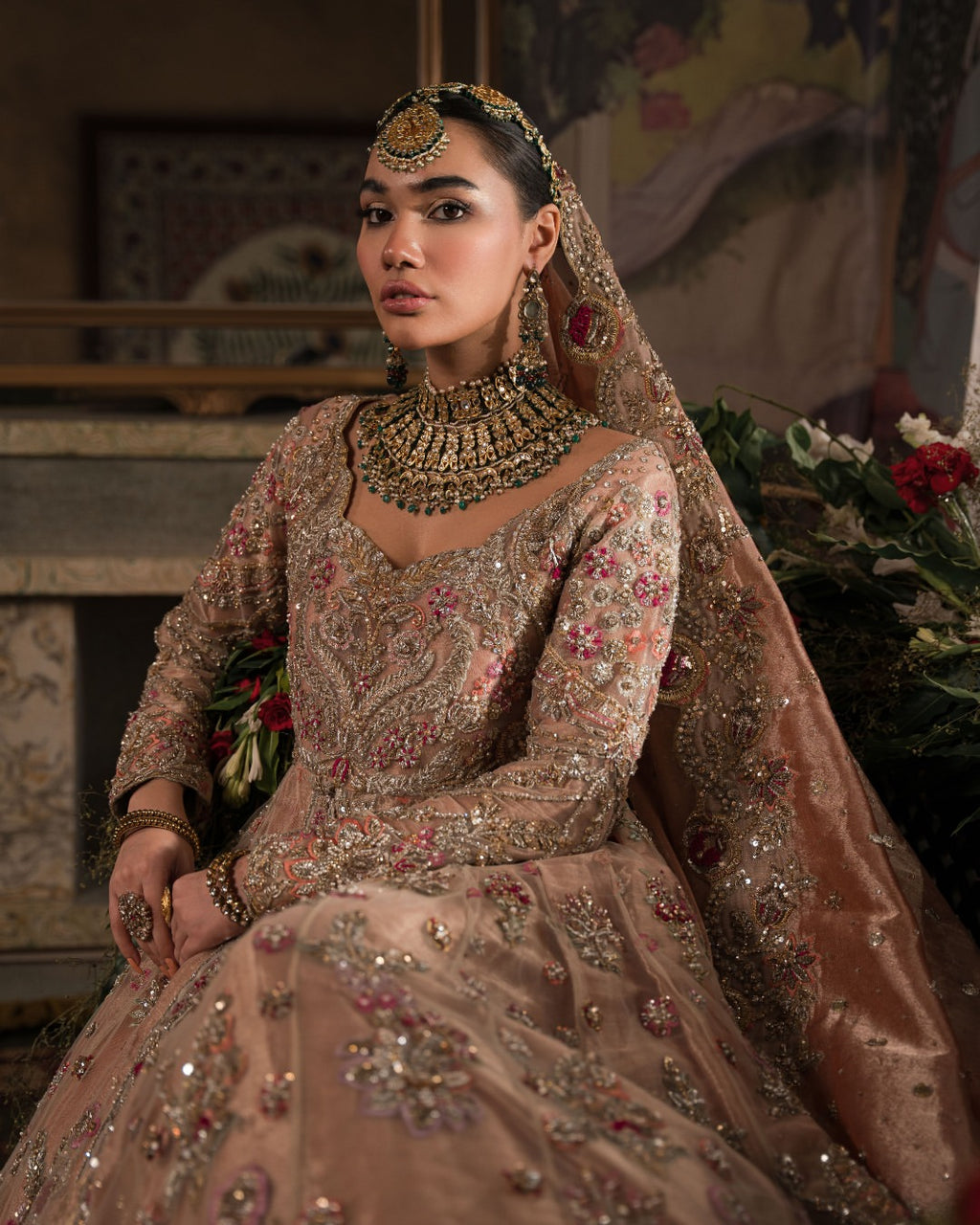 Rose gold/Peach bridal wear