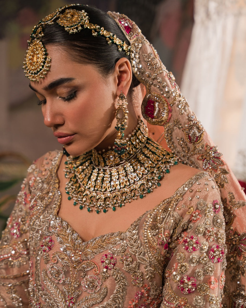 Rose gold/Peach bridal wear