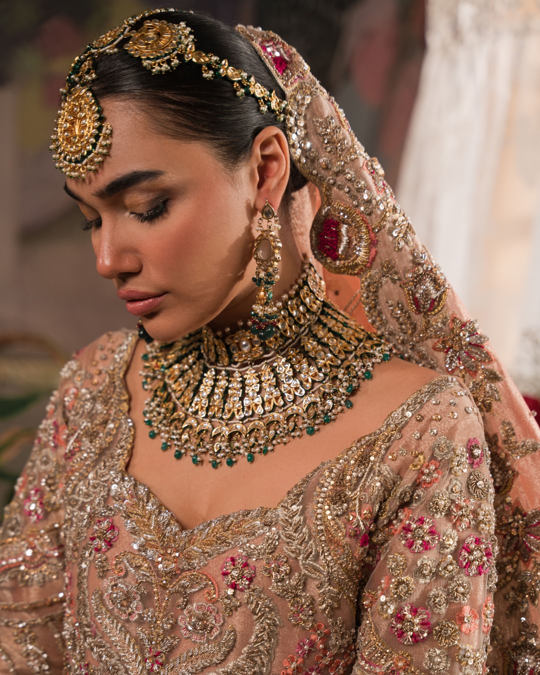 Rose gold/Peach bridal wear