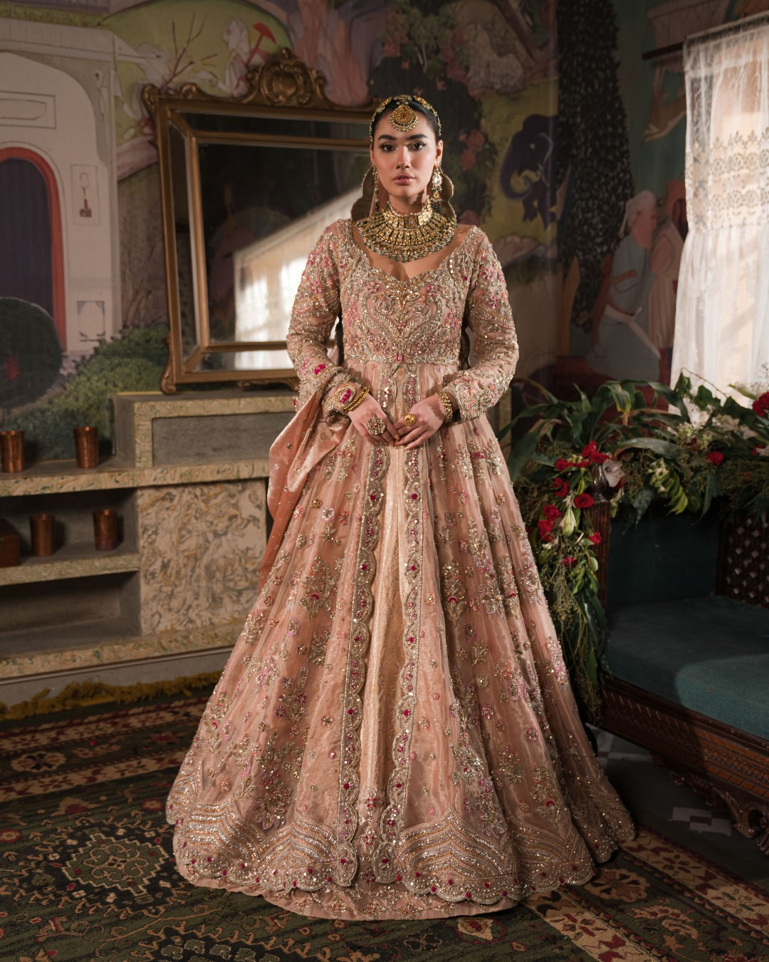 Rose gold/Peach bridal wear