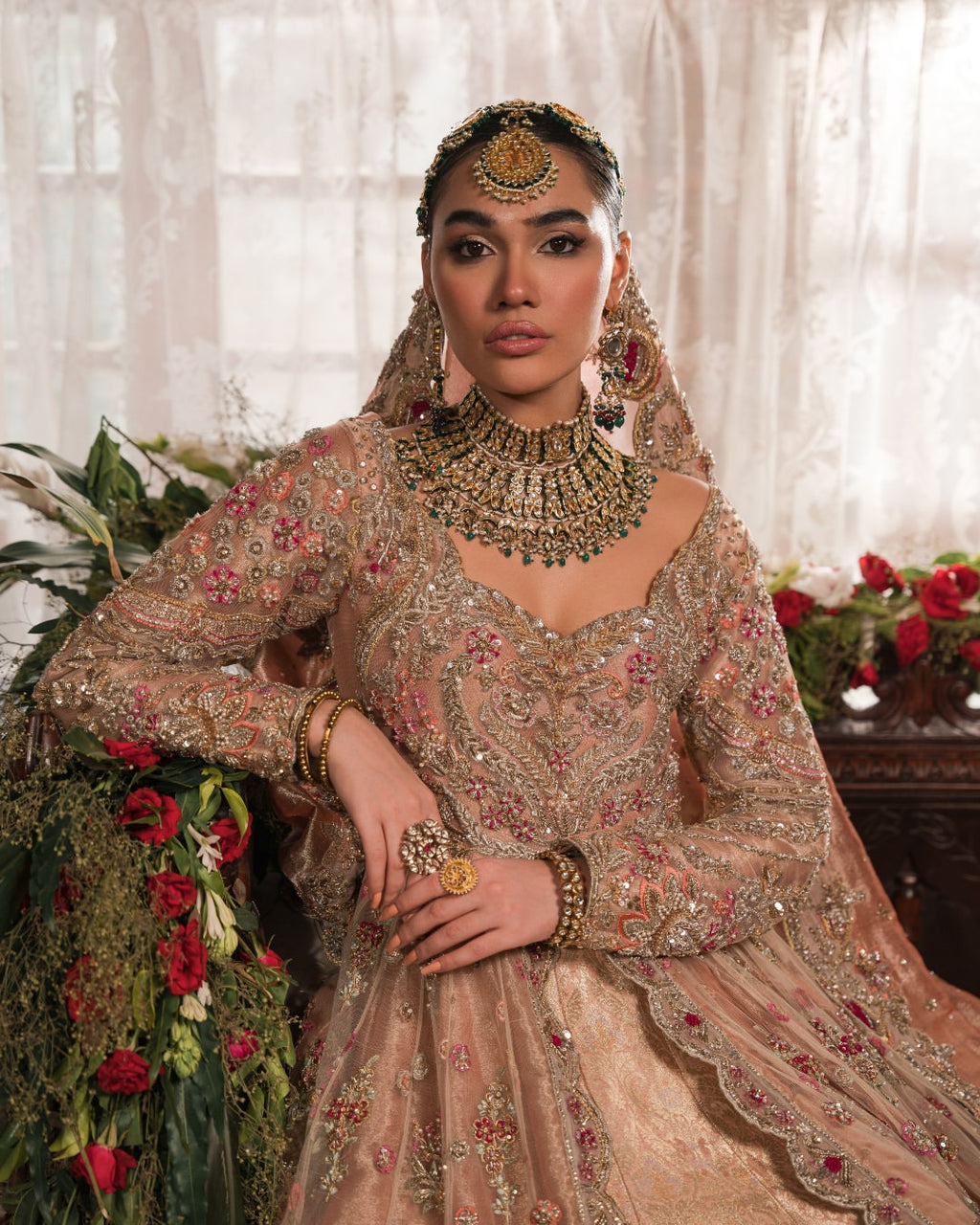 Rose gold/Peach bridal wear