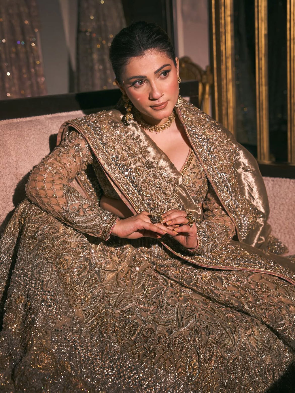 Classic-gold bridal lehenga