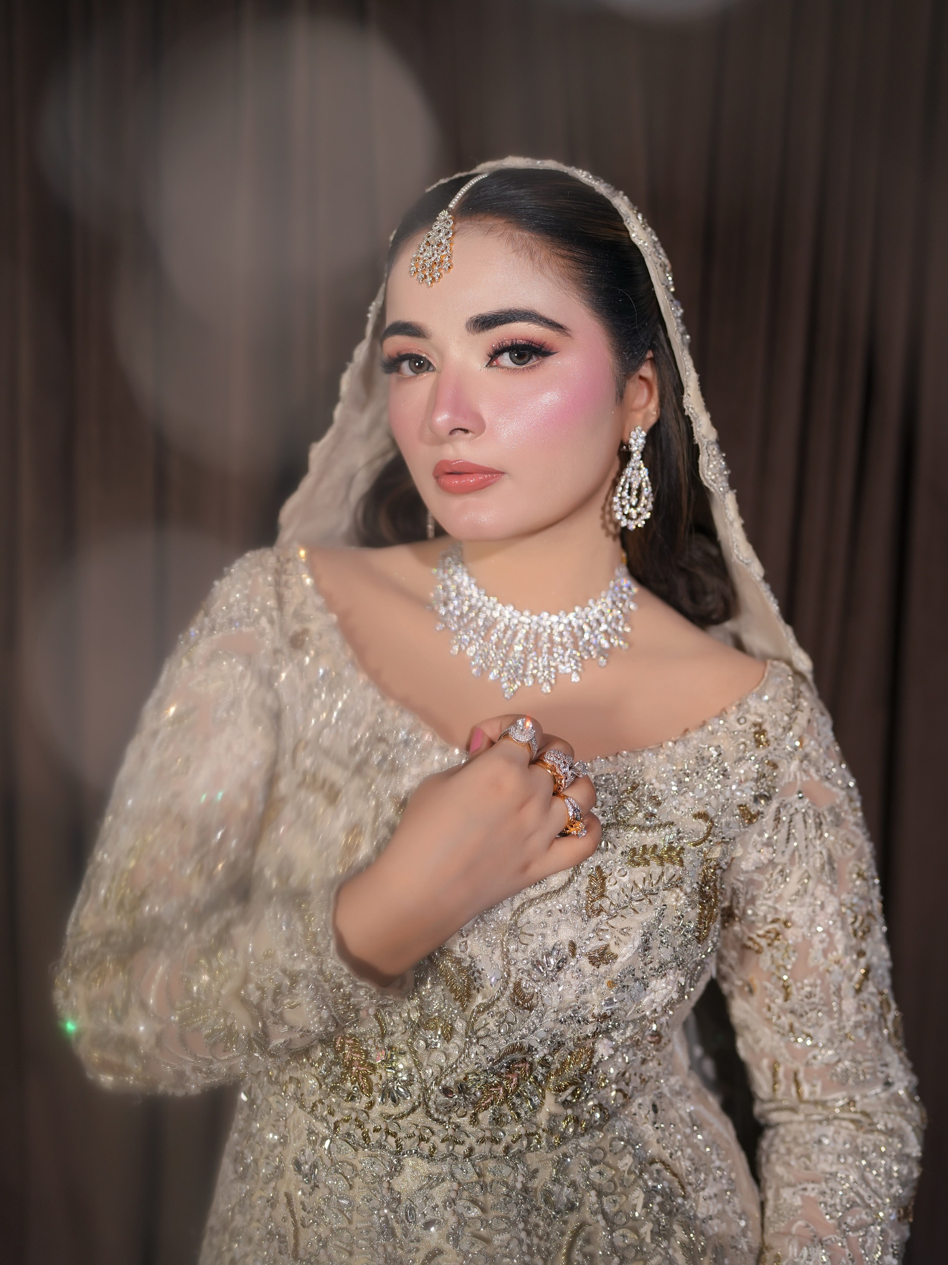 SILVER WHITE PISHWAS FOR BRIDAL