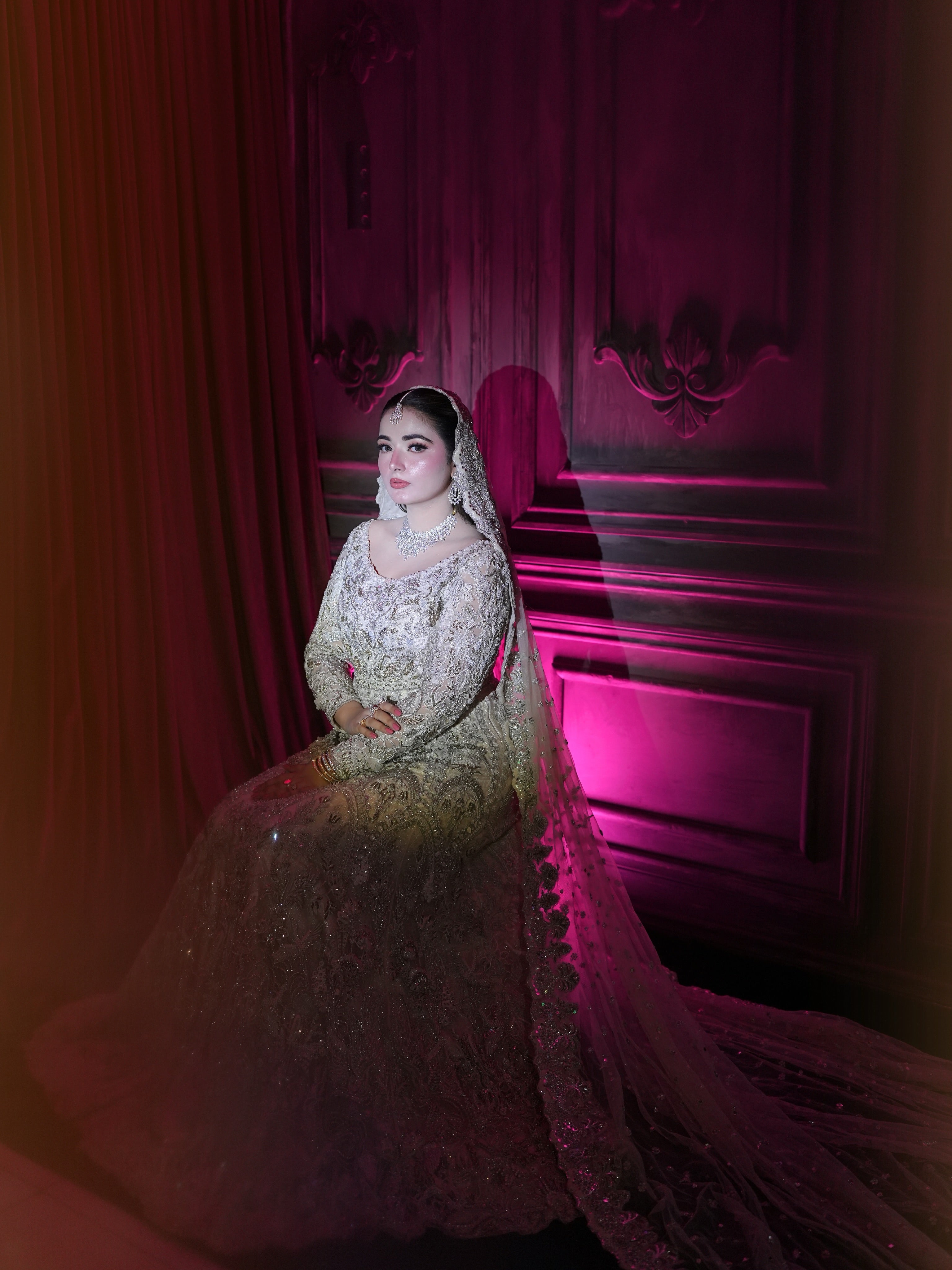 SILVER WHITE PISHWAS FOR BRIDAL