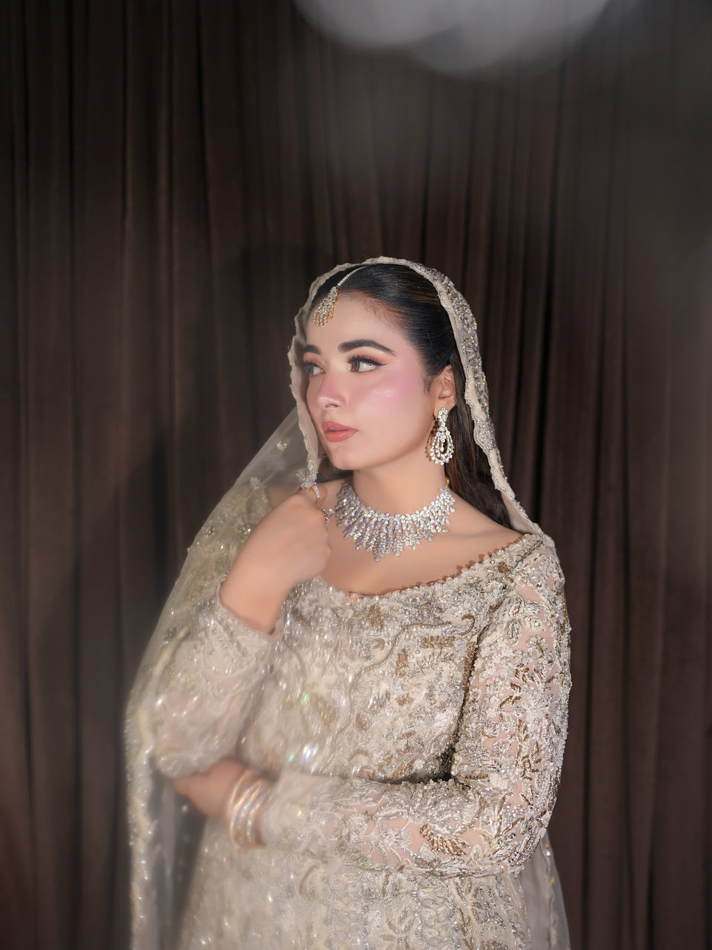 SILVER WHITE PISHWAS FOR BRIDAL
