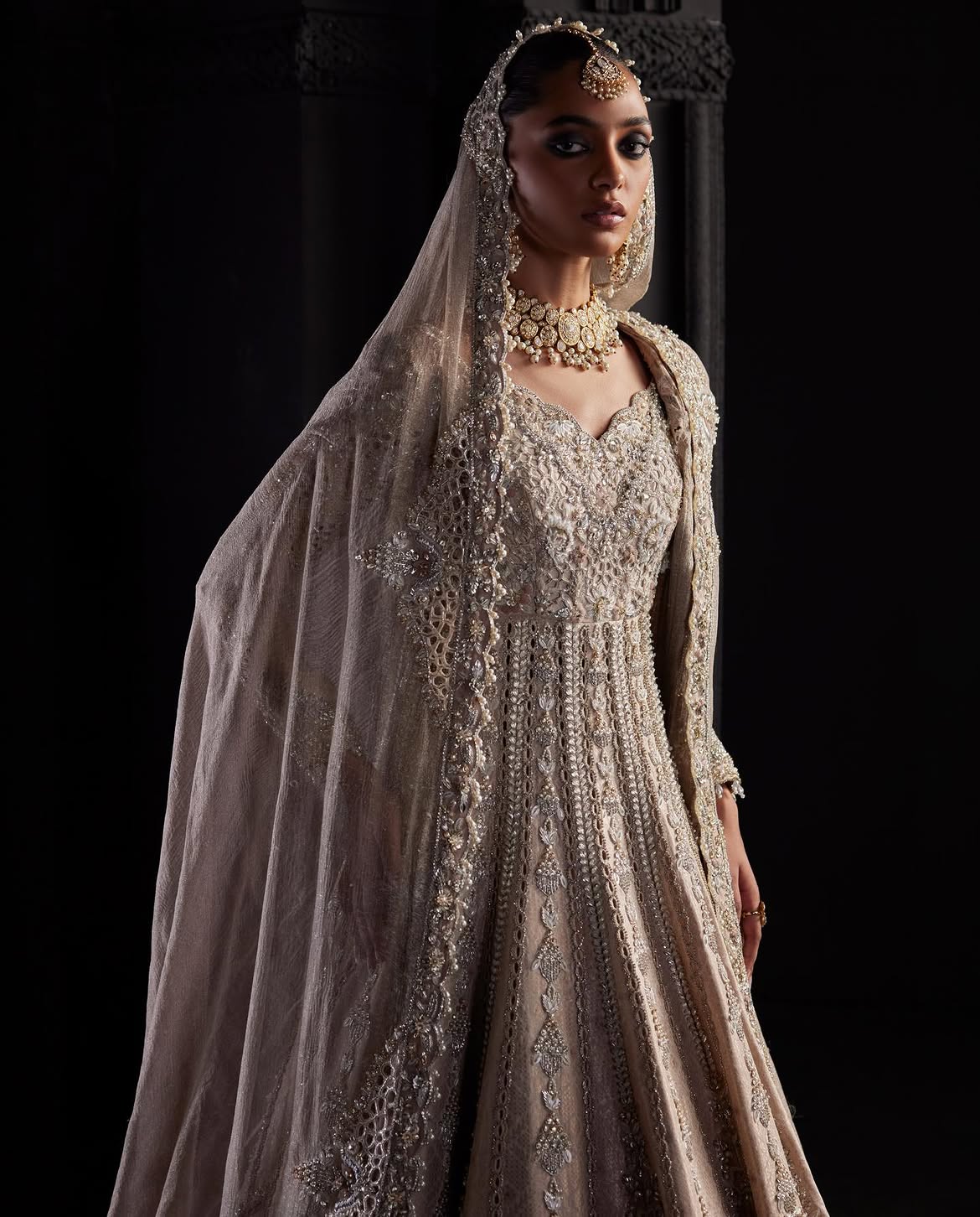 BRIDAL CREME PISHWAS