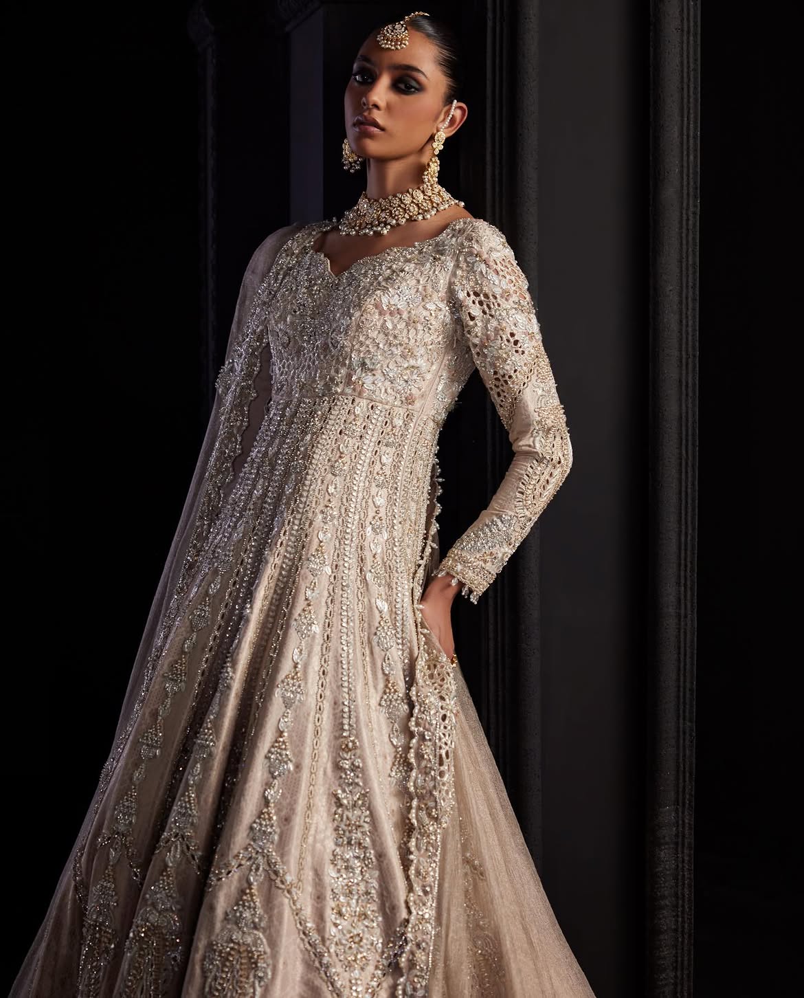 BRIDAL CREME PISHWAS