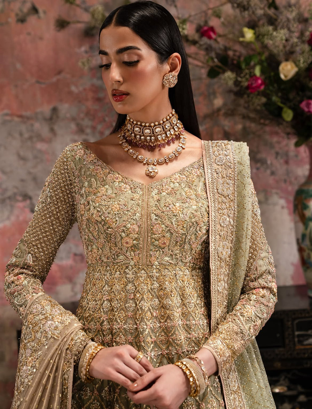 HEAVY BRIDAL FLOOR LENGTH LEHENGA