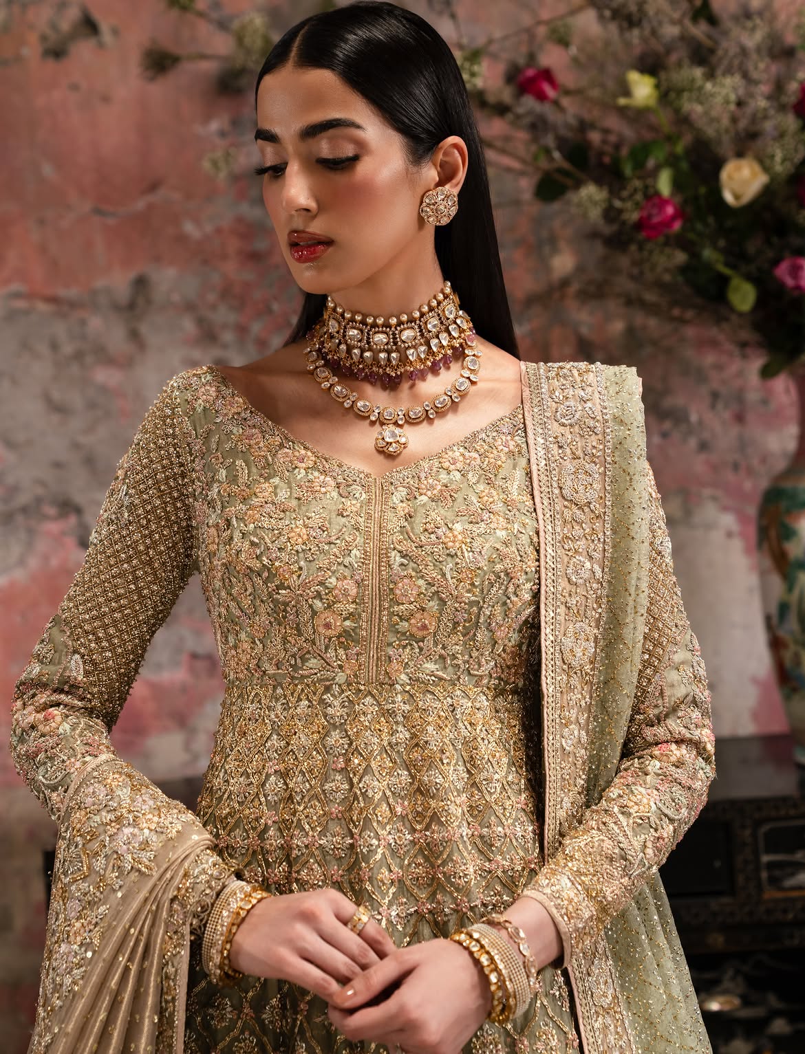HEAVY BRIDAL FLOOR LENGTH LEHENGA