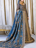 peacock blue bridal anarkali maxi