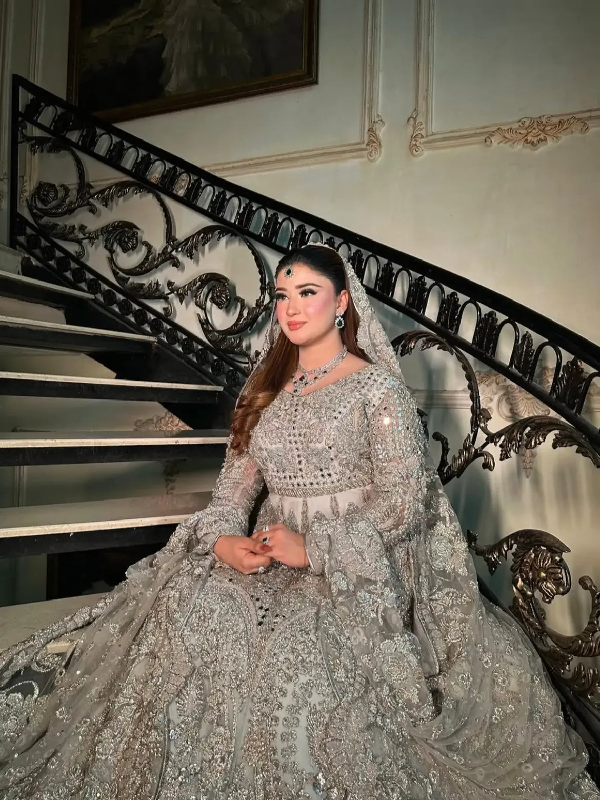 Silver bridal maxi