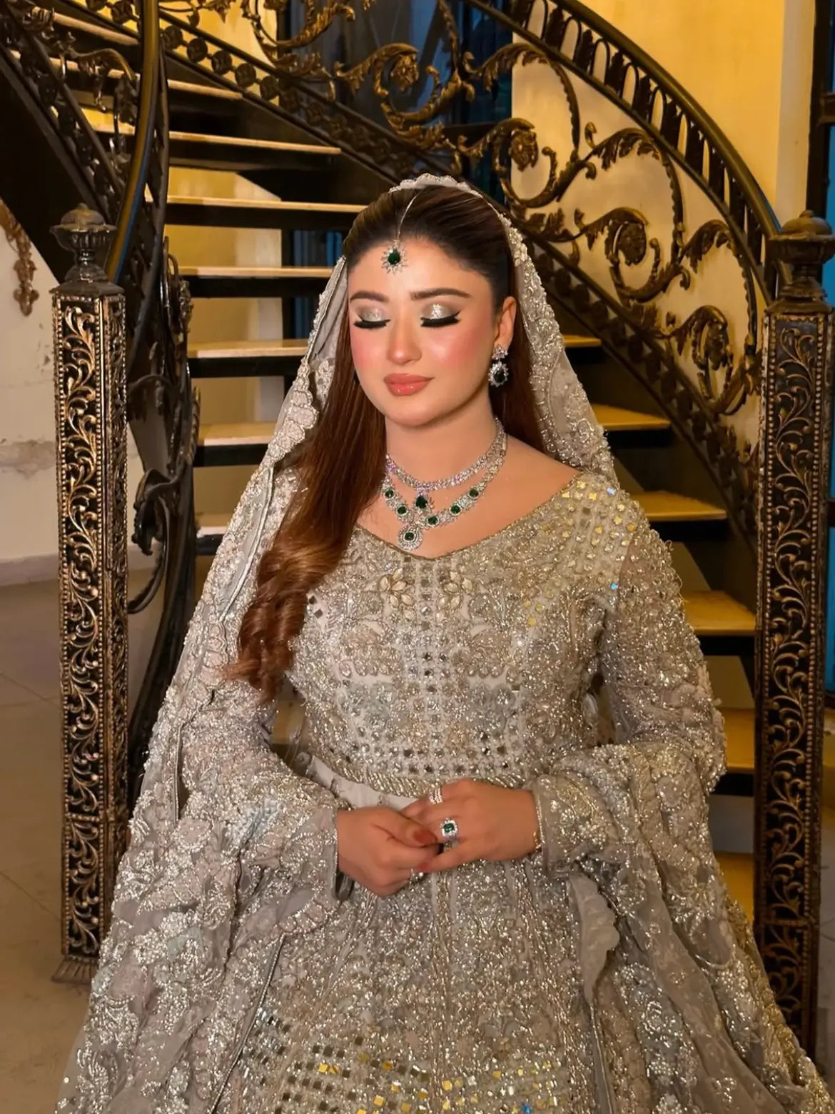 Silver bridal maxi