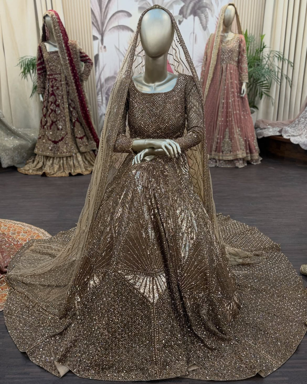 BRONZE GOLD BRIDAL LEHENGA