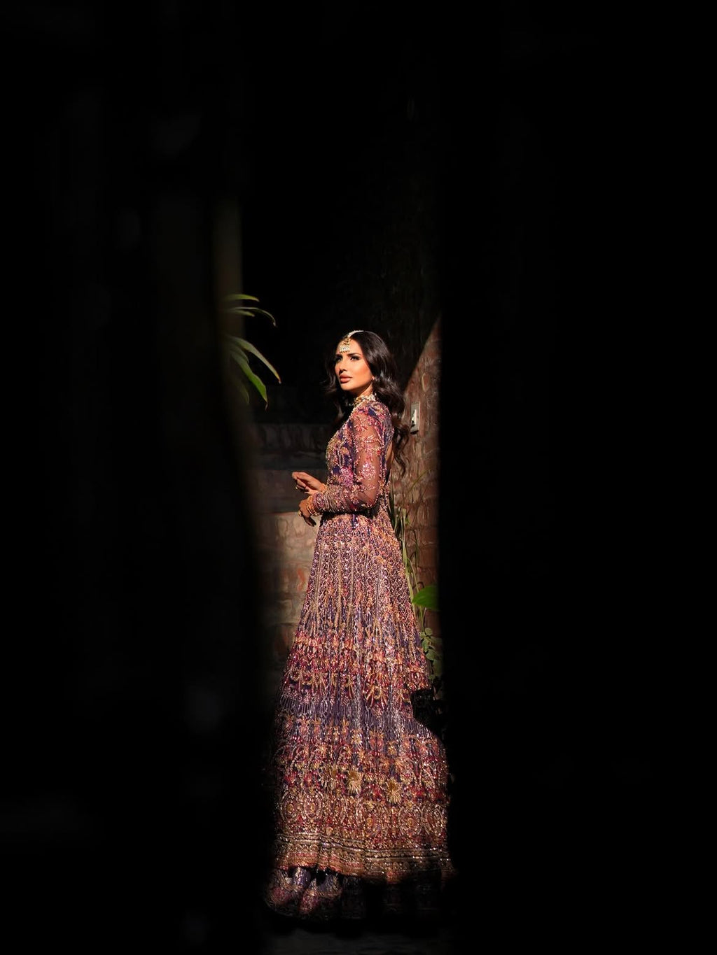Irish purple bridal lehenga