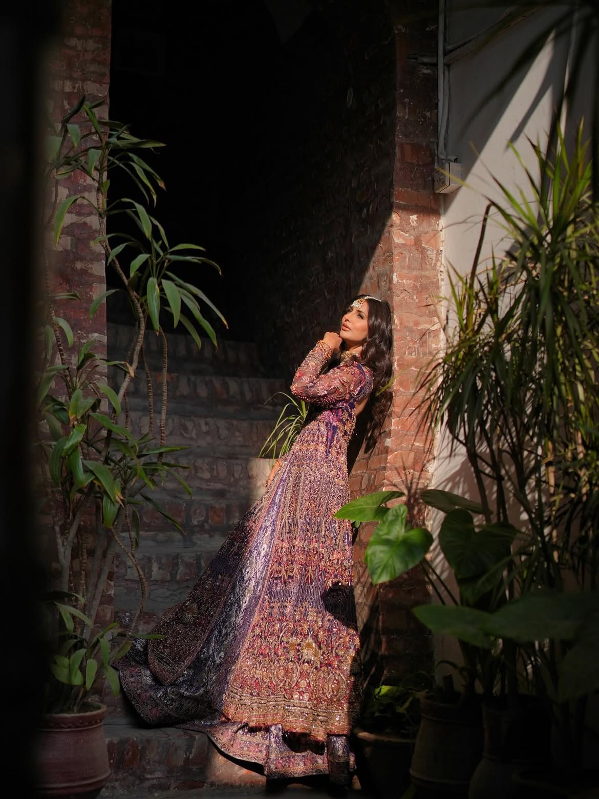 Irish purple bridal lehenga