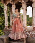 Peach toned pishwas