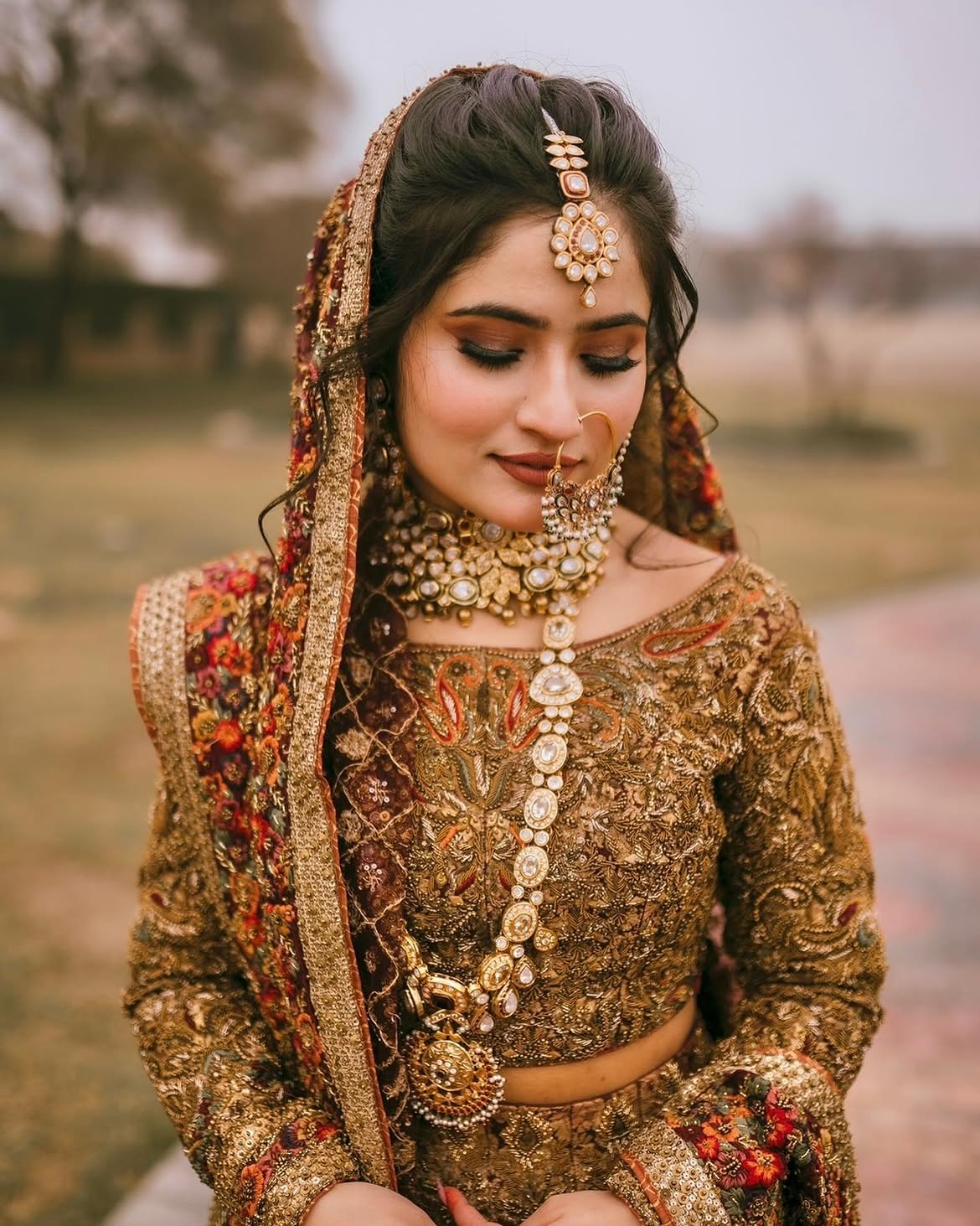 ANTIQUE RICH-GOLD BRIDAL BRASS LEHENGA