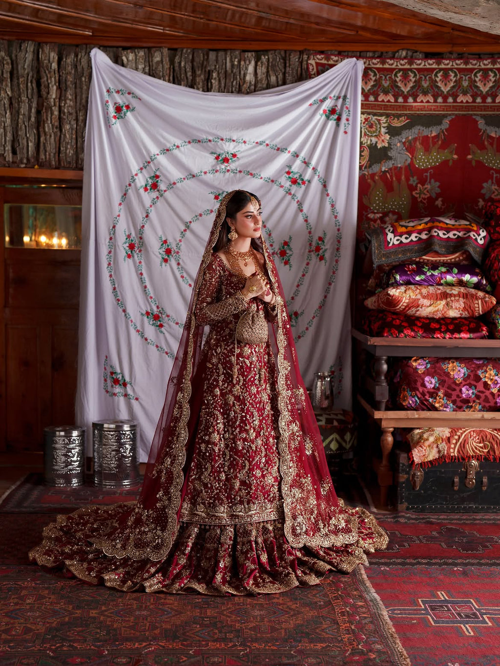 Farshi red bridal lehenga