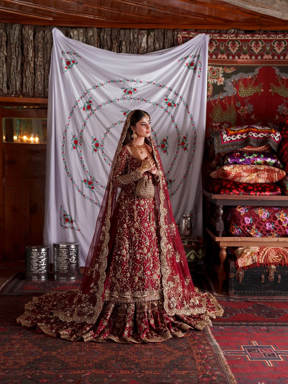 Farshi red bridal lehenga