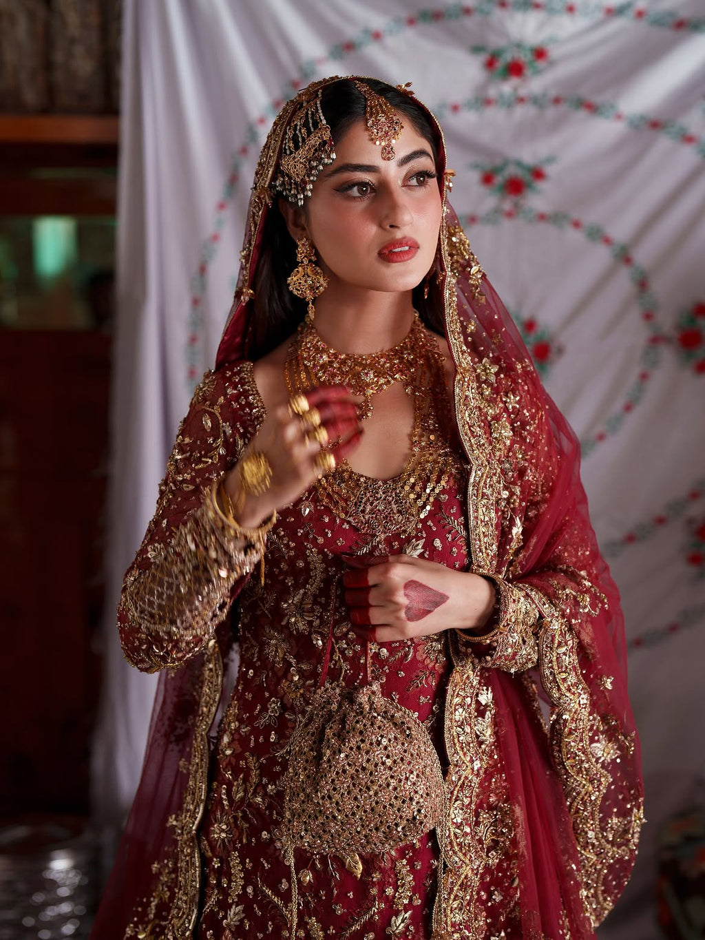 Farshi red bridal lehenga