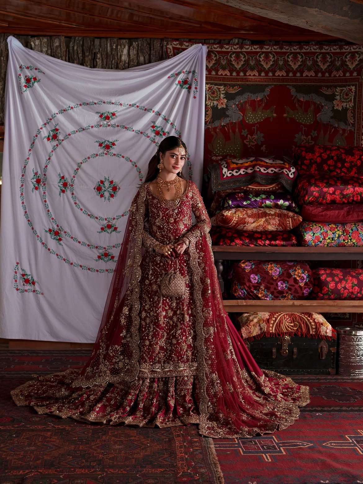 DEEP RED BRIDAL LEHENGA
