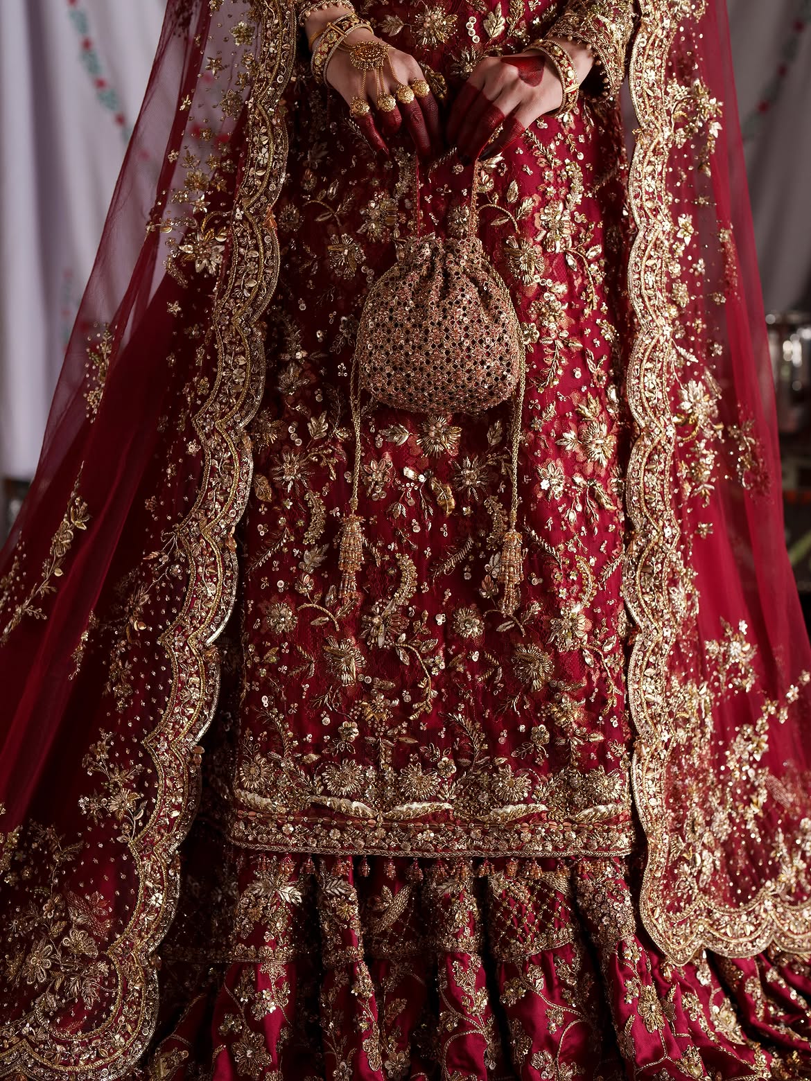 Farshi red bridal lehenga