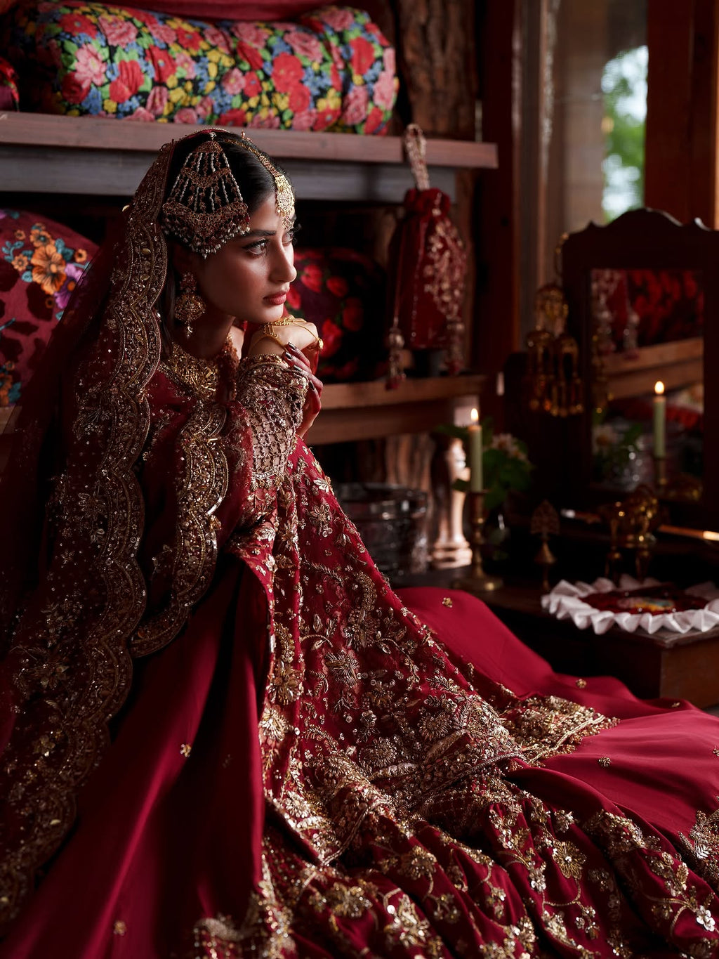 DEEP RED BRIDAL LEHENGA