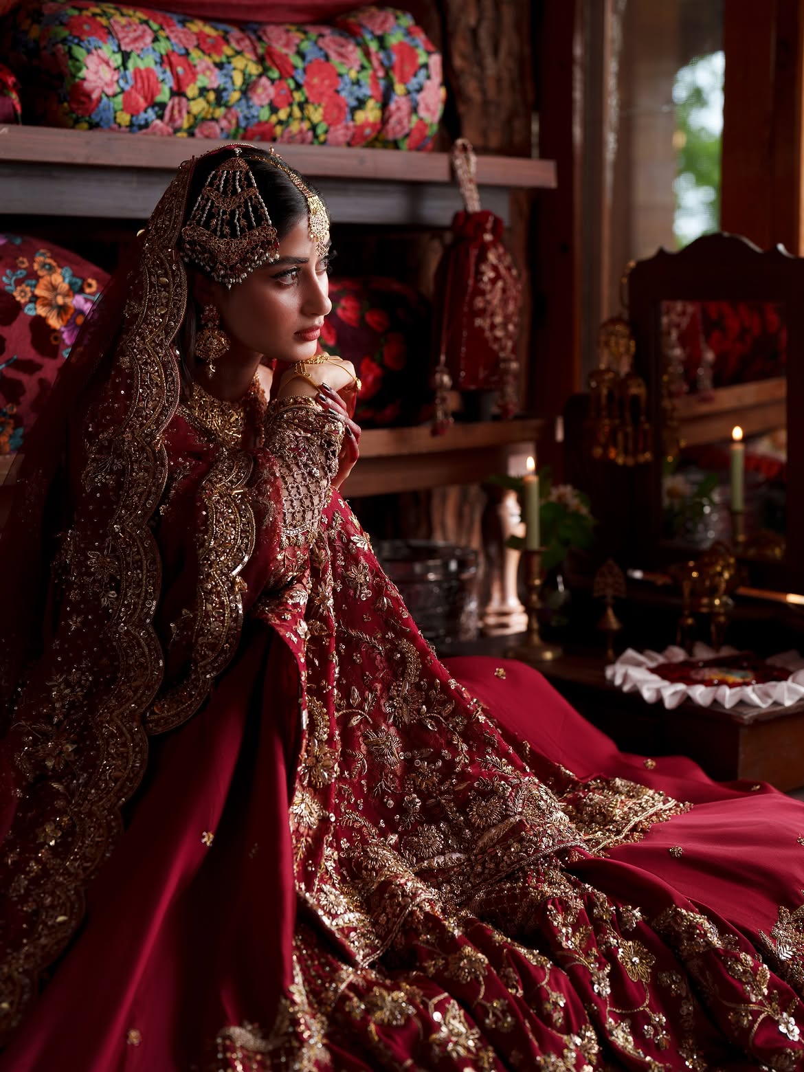 DEEP RED BRIDAL LEHENGA