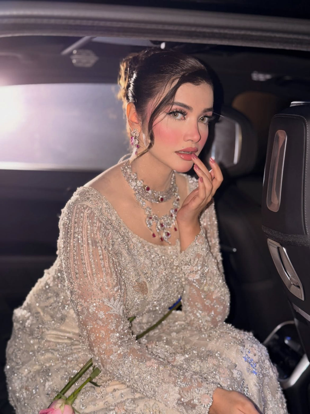 BRIDAL SILVER WEAR LUXURY GOWN