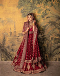 Ruby red bridal lehenga