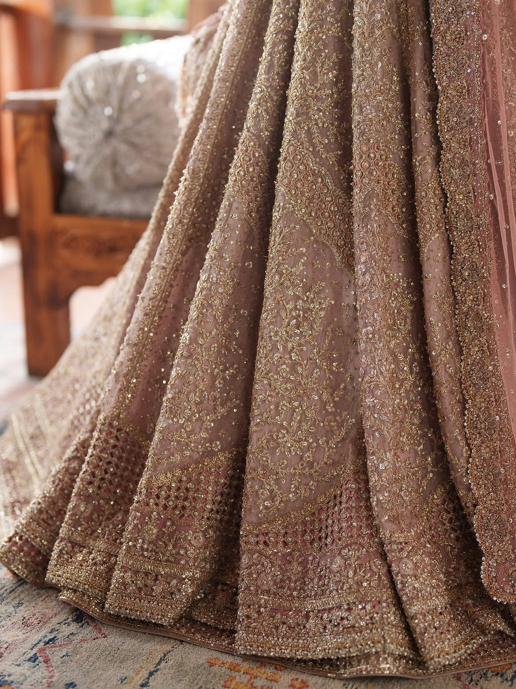 DUSTY PASTEL BRIDAL LEHENGA