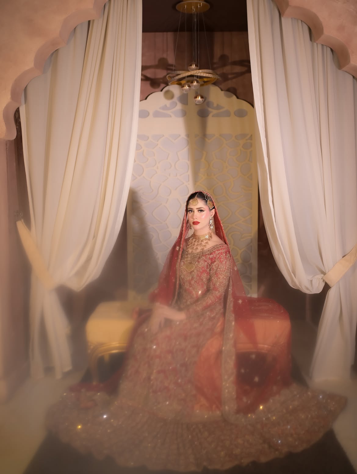 CARROT RED BRIDAL LEHENGA