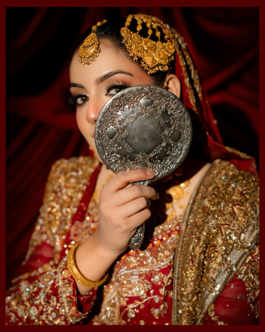 Red bridal lehenga