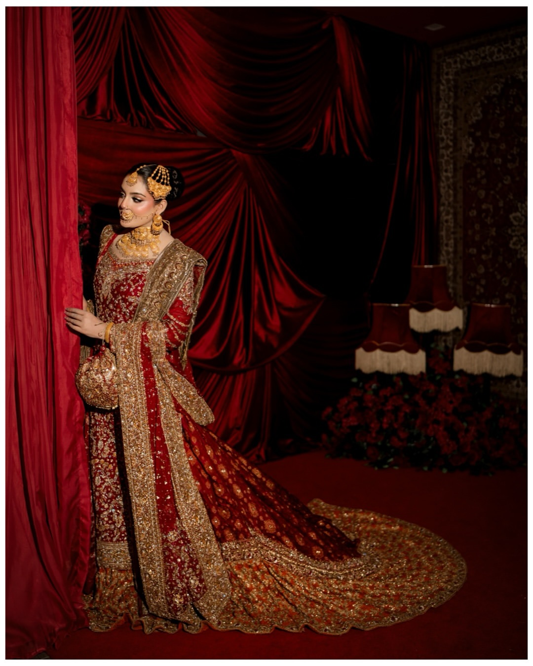 Red bridal lehenga