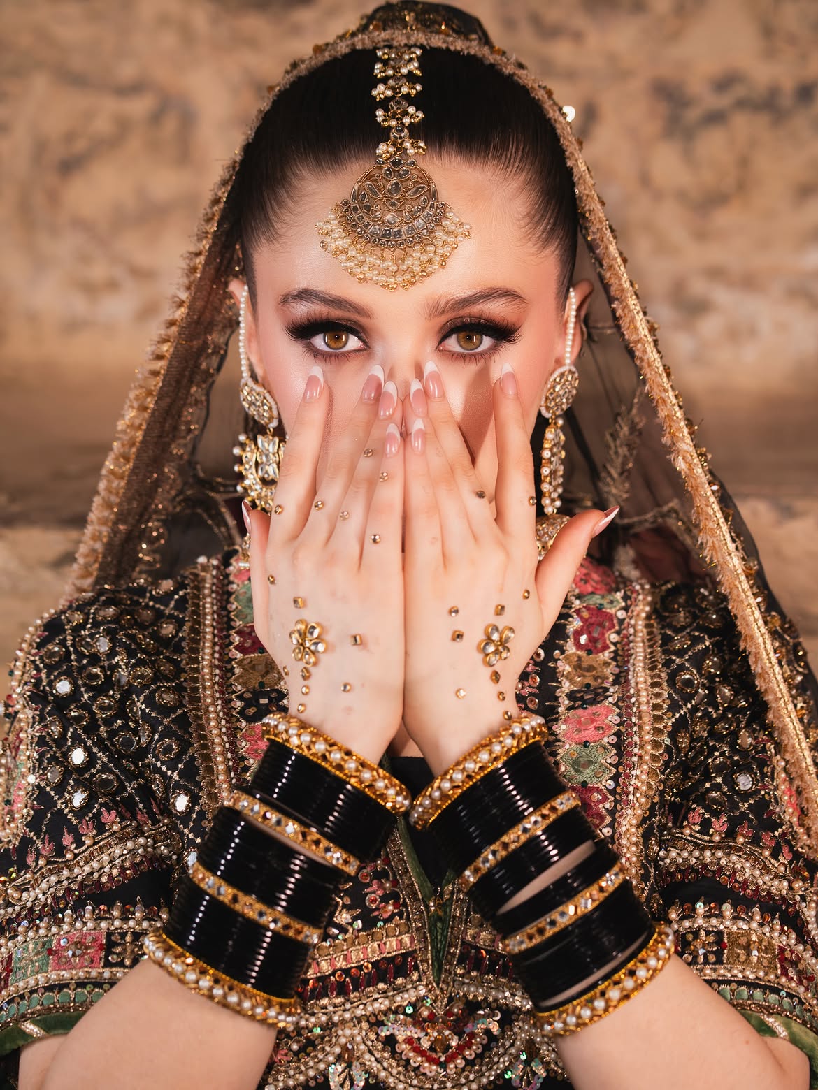 JET BLACK BRIDAL AESTHETIC LEHENGA CHOLI